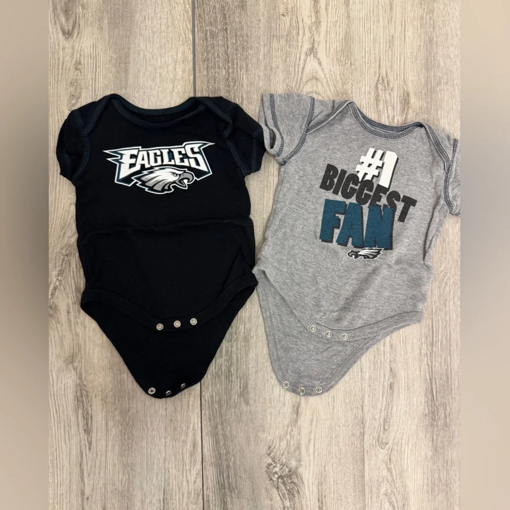 Eagles Kids Onesie Set - Black and Gray